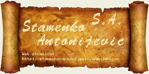 Stamenko Antonijević vizit kartica